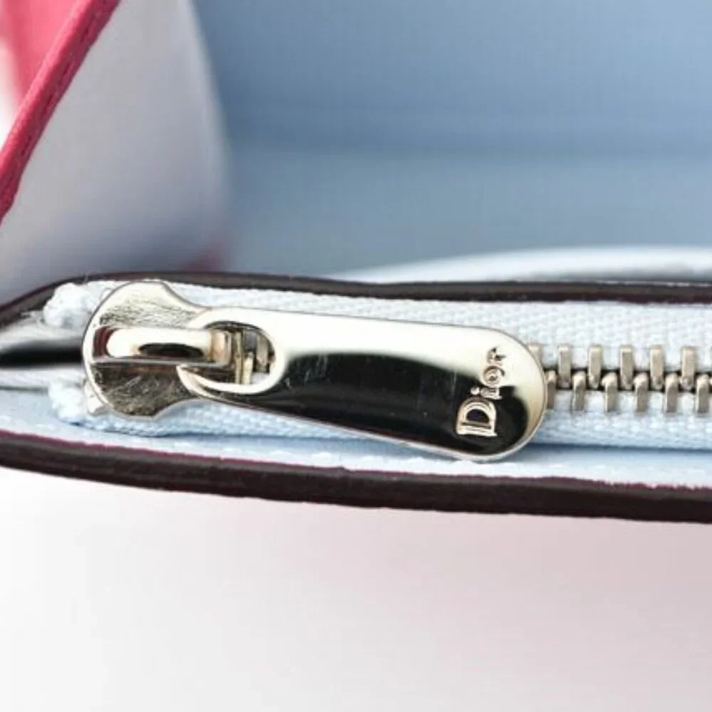 Christian Dior Wallet Long Wallet Diorissimo Bicolor Rose Pink